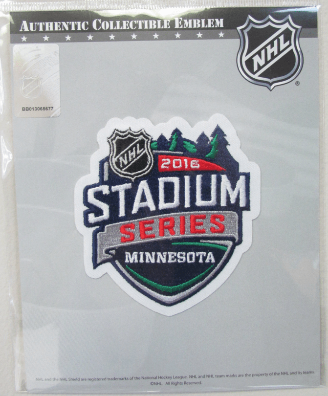 2016 NHL Stadium Series Logo Patch (Minnesota) product image 2, provided for visual reference and product detail review