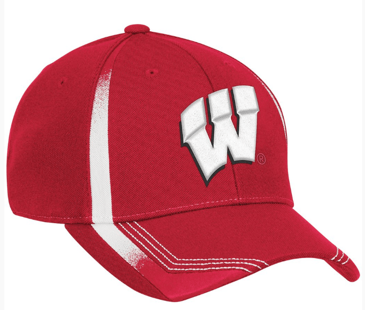 Wisconsin Badgers Adidas Coach's 14 Sideline Flex fit Hat product image 1, provided for visual reference and product detail