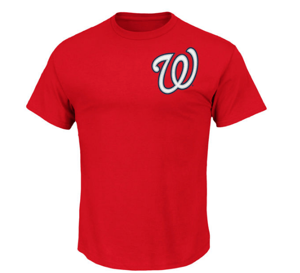 Washington Nationals Bryce Harper Majestic Red Official Name and Number T-Shirt product image 3, provided for visual