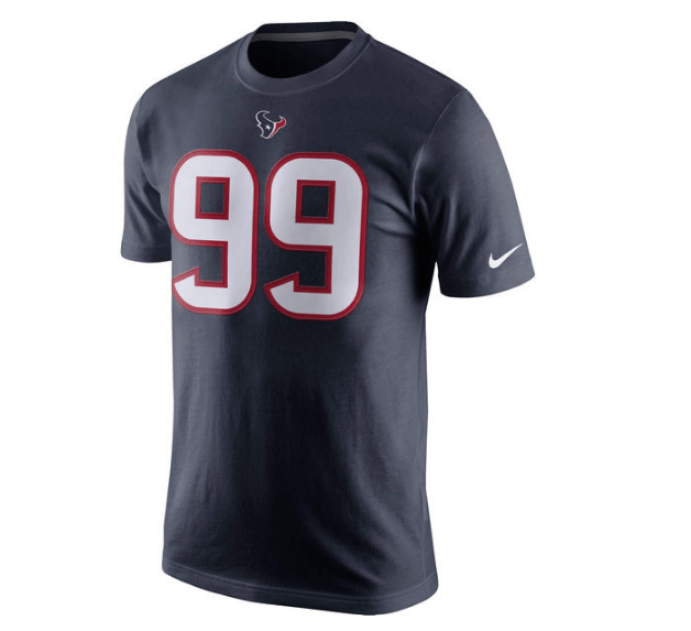 Youth J.J. Watt Houston Texans Nike Player Name & Number T-Shirt product image 3, provided for visual reference and product