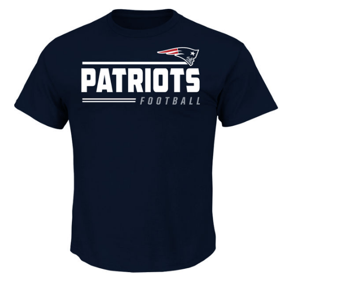 New England Patriots Mens Line of Scrimmage Short Sleeve Crew Neck T-Shirt product image 1, provided for visual reference