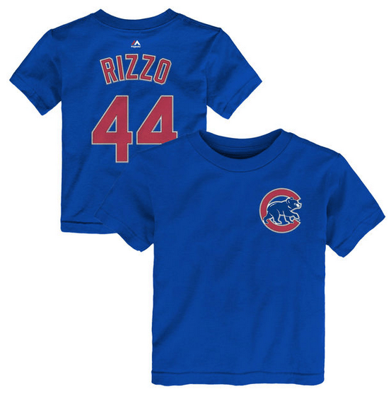 Toddler Majestic Anthony Rizzo Chicago Cubs Royal Player Name & Number T-Shirt product image 1, provided for visual