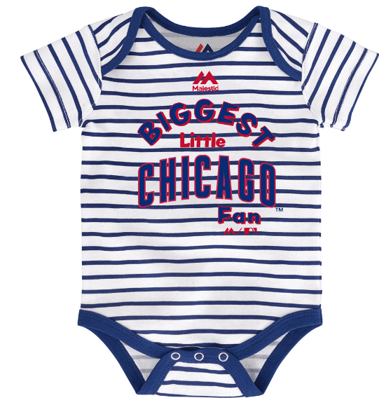 Newborn Chicago Cubs Home Run 3-Pack Bodysuit Set By Majestic product image 2, provided for visual reference and product