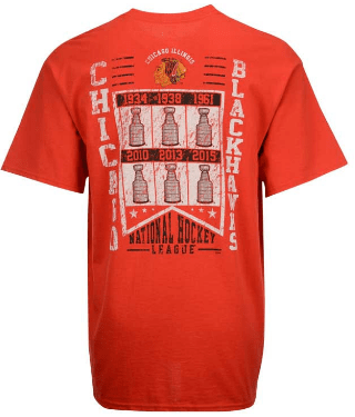 Chicago Blackhawks Majestic NHL Men Vintage Five on Five T-Shirt product image 2, provided for visual reference and product