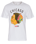 Mens Chicago Blackhawks 1961 Vintage Logo Brushed T-Shirt, White product image 1, provided for visual reference and product