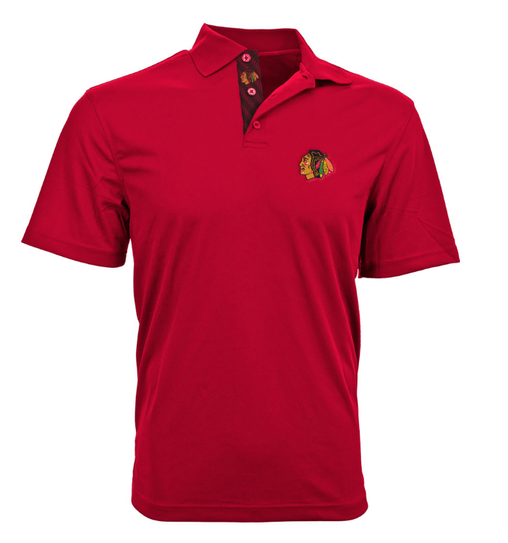 Mens Chicago Blackhawks Omaha Skate Lace Polo product image 1, provided for visual reference and product detail review