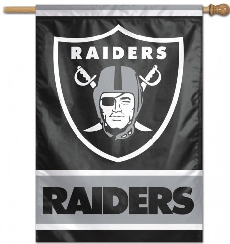 Oakland Raiders 28X40 Vertical Flag By Wincraft product image 1, provided for visual reference and product detail review