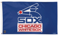 Chicago White Sox Batterman Deluxe 3X5 Flag With Grommets product image 1, provided for visual reference and product detail