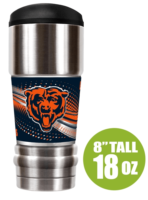 Chicago Bears “The MVP" 18 oz Vacuum Insulated Stainless Steel Tumbler product image 1, provided for visual reference and