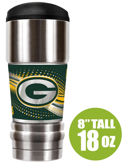 Green Bay Packers “The MVP" 18 oz Vacuum Insulated Stainless Steel Tumbler product image 1, provided for visual reference
