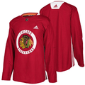 Chicago Blackhawks adidas Authentic Red Practice Jersey product image 1, provided for visual reference and product detail