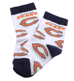 Chicago Bears Child Size All Over Logo Socks product image 1, provided for visual reference and product detail review