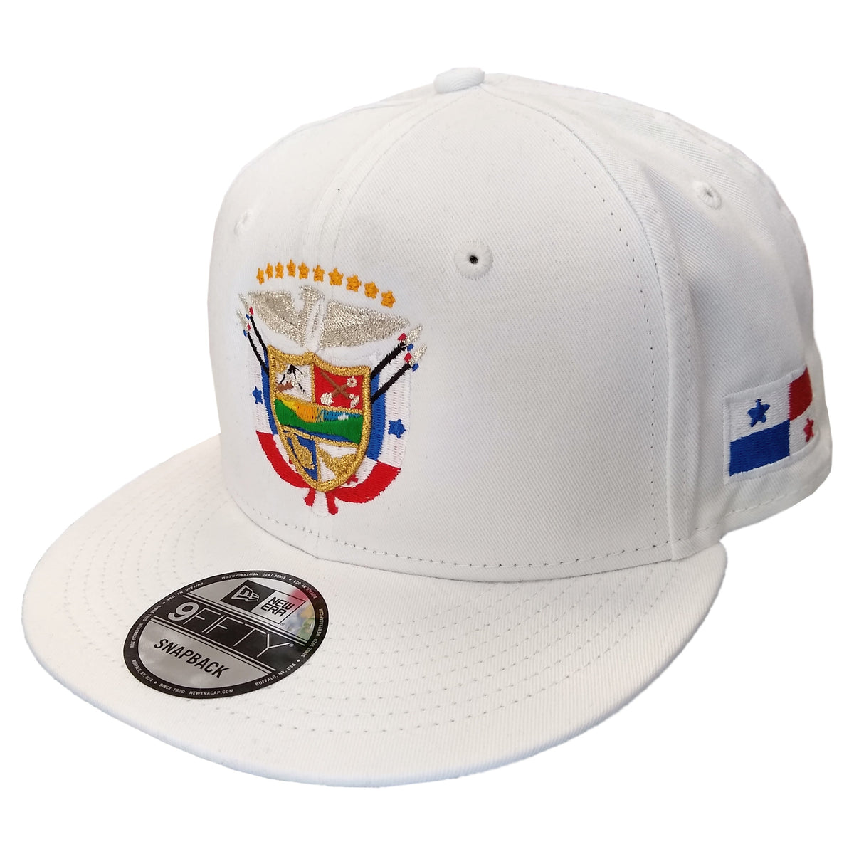 Snapback Panama Hats with Embroidered Panama Shield and Flag product image 5, provided for visual reference and product