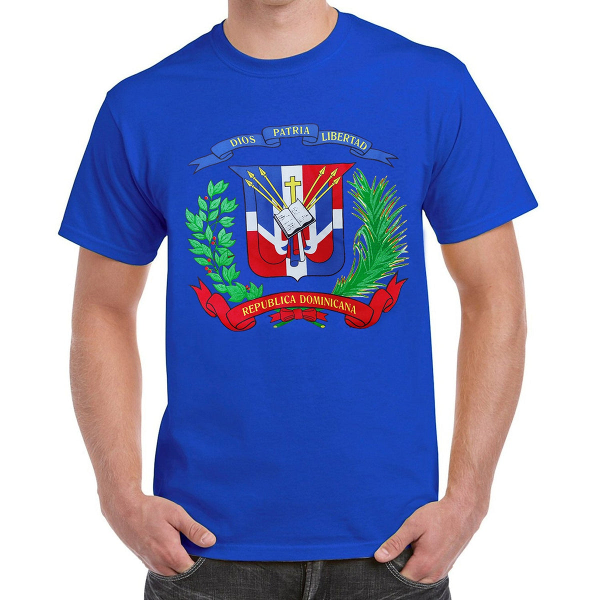 Dominican Shield Premium T-Shirt | Light and Soft product image 4, provided for visual reference and product detail review