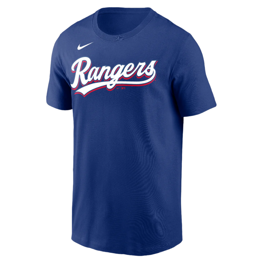 Texas Rangers Nike T-Shirt - Rush Blue product image 1, provided for visual reference and product detail review