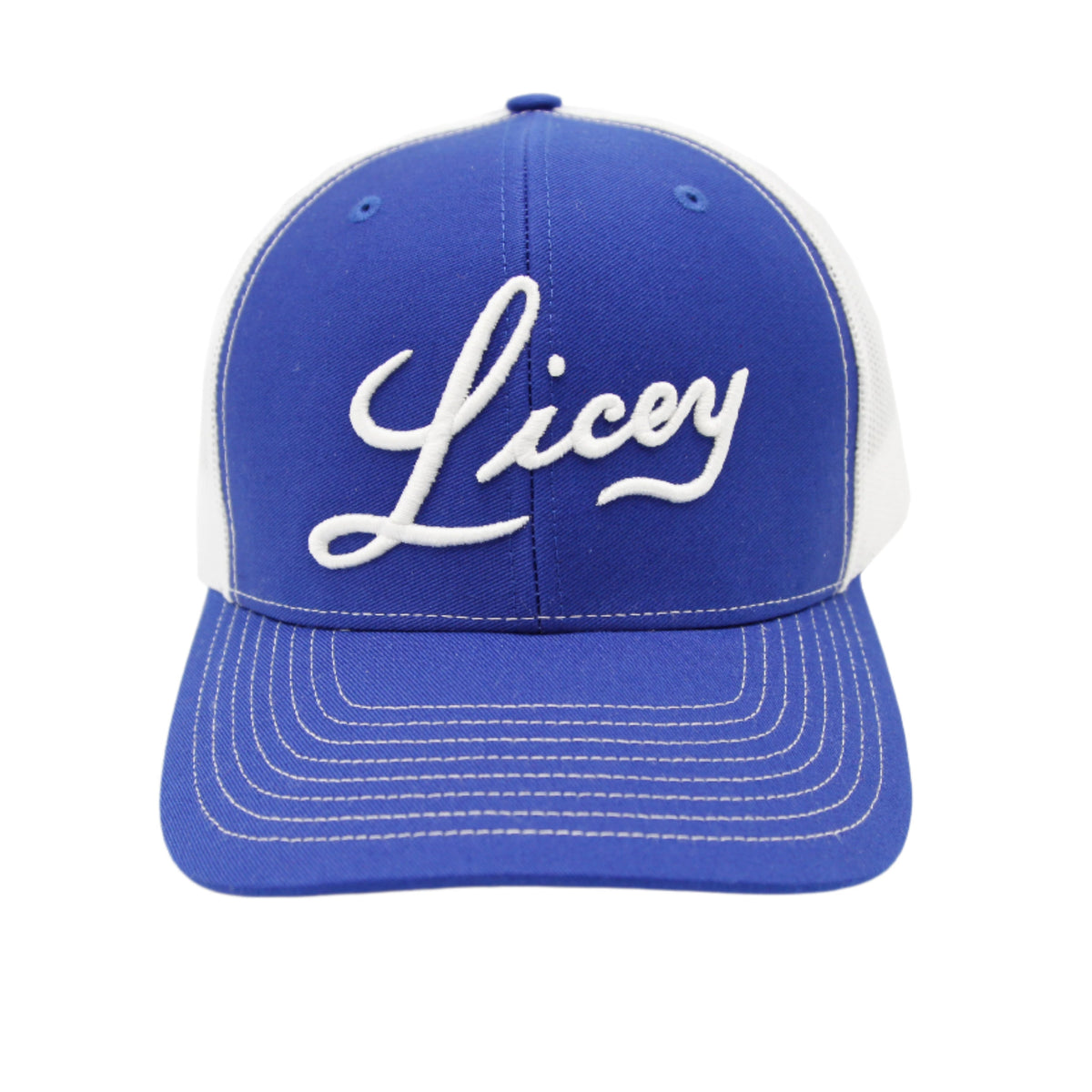 Tigres del Licey Trucker Mesh Royal Blue / White Hat product image 2, provided for visual reference and product detail review