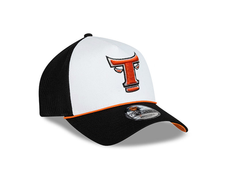 Toros del Este New Era 9FORTY A-Frame Adjustable Hat - White/Black/Orange product image 2, provided for visual reference and