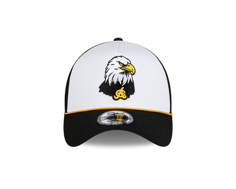 Aguilas Cibaenas New Era 9FORTY A-Frame Adjustable Hat - White/Black/Gold product image 3, provided for visual reference and