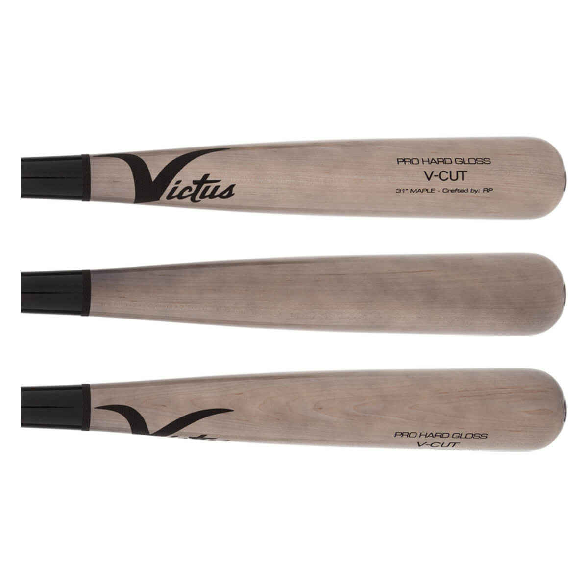 Victus V-Cut Hard Maple Wood Baseball Bat (VGPC-BK/GY) product image 2, provided for visual reference and product detail