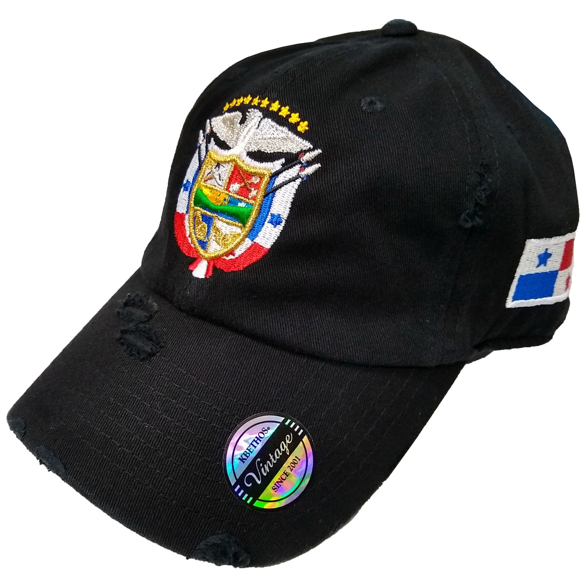 Vintage Panama Hats with Embroidered Panama Shield and Flag product image 3, provided for visual reference and product