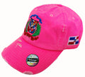 Vintage Adjustable Dominican Shield Neon Pink Hats product image 1, provided for visual reference and product detail review