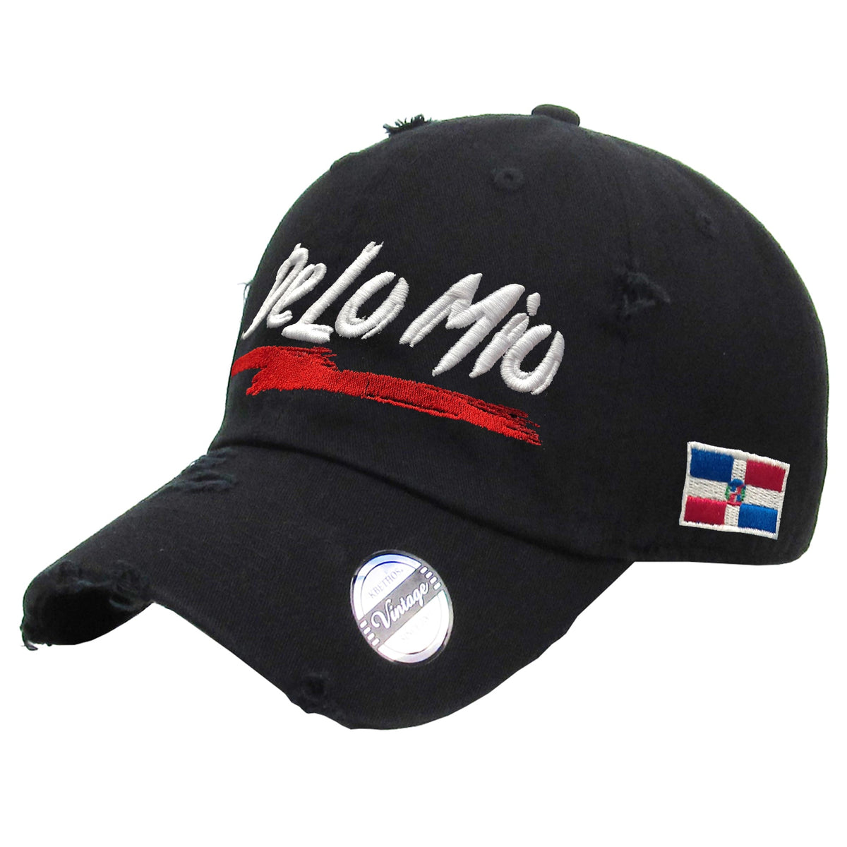 "De lo mio" embroidered logo Dominican Vintage Hat product image 5, provided for visual reference and product detail review