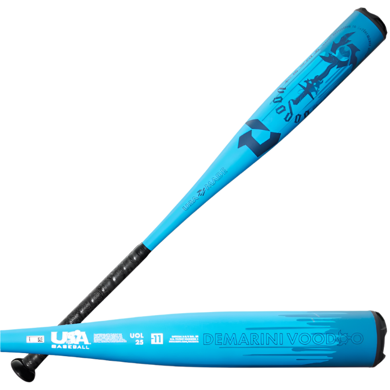 2025 Demarini VooDoo One Vivid Blue (-11) USA Baseball Bat - WBD2641010 product image 1, provided for visual reference and