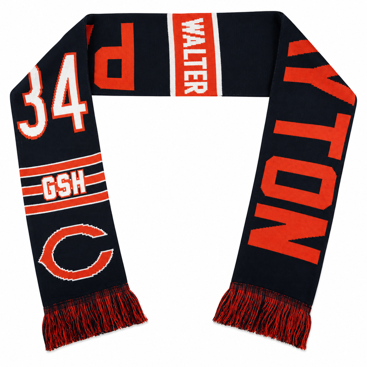 Chicago Bears Walter Payton #34 Retired Player Acrylic Scarf, Team Color-Forever Collectibles product image 1, provided for