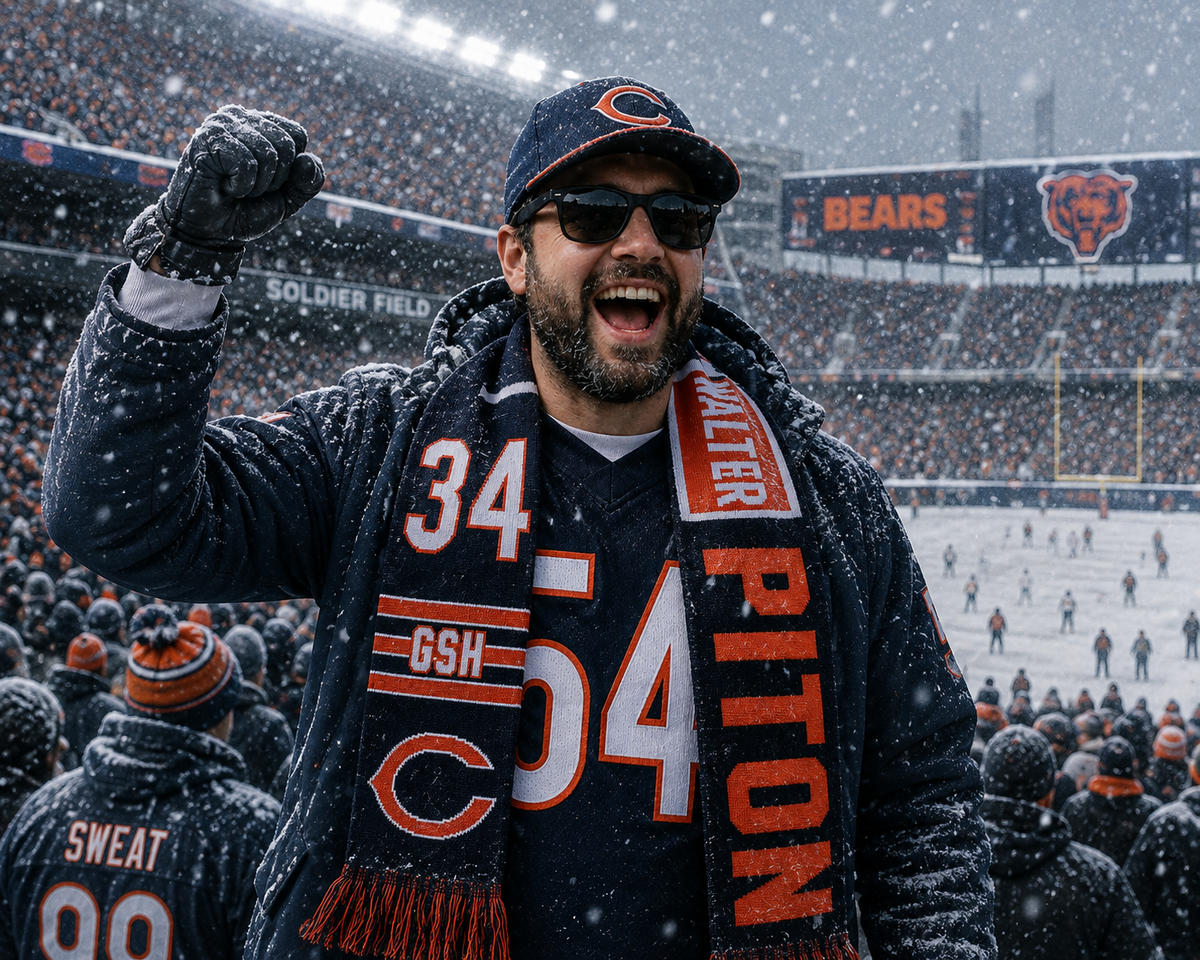 Chicago Bears Walter Payton #34 Retired Player Acrylic Scarf, Team Color-Forever Collectibles product image 3, provided for