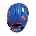 Wilson 2024 A200 EZ Catch 10 Inch Youth Baseball Glove - Royal/Red/Yellow product image 1, provided for visual reference and
