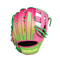 Wilson 2025 OMAHA A2000 1777 Cherry Limeade 12.75" Outfield Glove product image 1, provided for visual reference and product