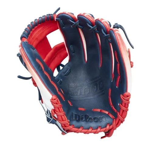 Wilson A1000 1787 Freebird 2.0 SMU 11.75-Inch Infield Baseball Glove | H-Web | Navy/Red/White product image 5, provided for