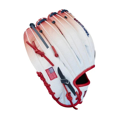 Wilson A1000 1787 Freebird 2.0 SMU 11.75-Inch Infield Baseball Glove | H-Web | Navy/Red/White product image 3, provided for