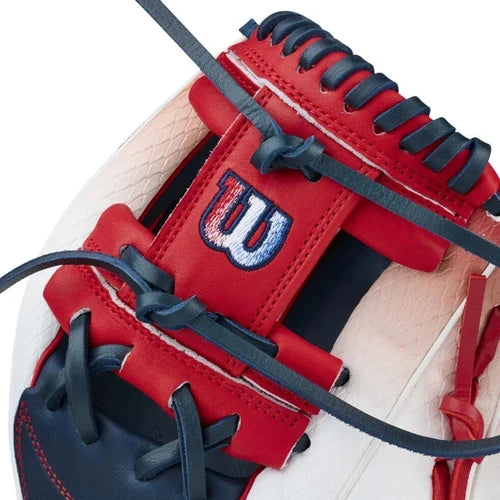Wilson A1000 1787 Freebird 2.0 SMU 11.75-Inch Infield Baseball Glove | H-Web | Navy/Red/White product image 2, provided for