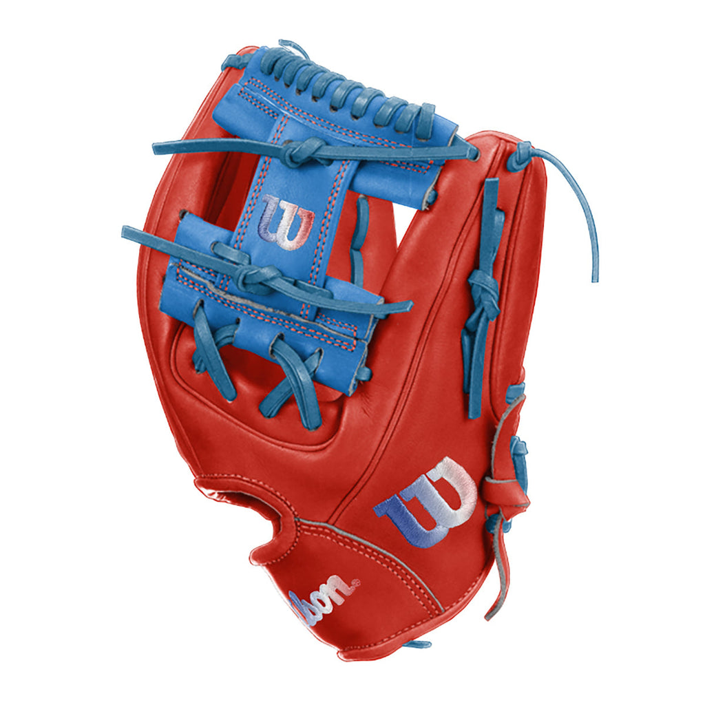 Wilson A2000 1786 11.5" Infield Baseball Glove - Red/SkyBlue - Right Hand Thrower product image 3, provided for visual