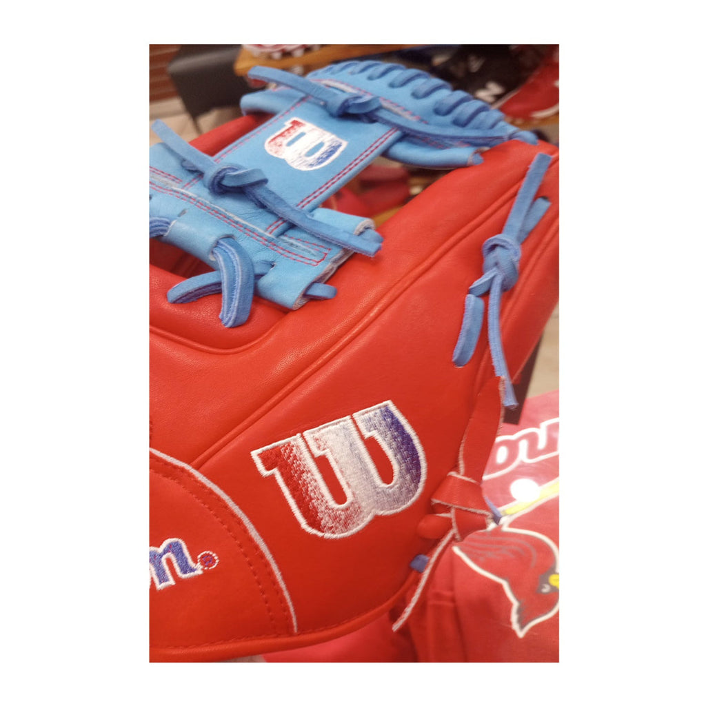 Wilson A2000 1786 11.5" Infield Baseball Glove - Red/SkyBlue - Right Hand Thrower product image 5, provided for visual