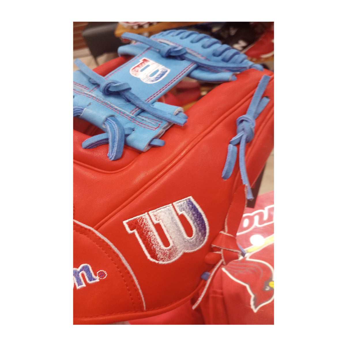 Wilson A2000 1786 11.5" Infield Baseball Glove - Red/SkyBlue - Right Hand Thrower product image 5, provided for visual