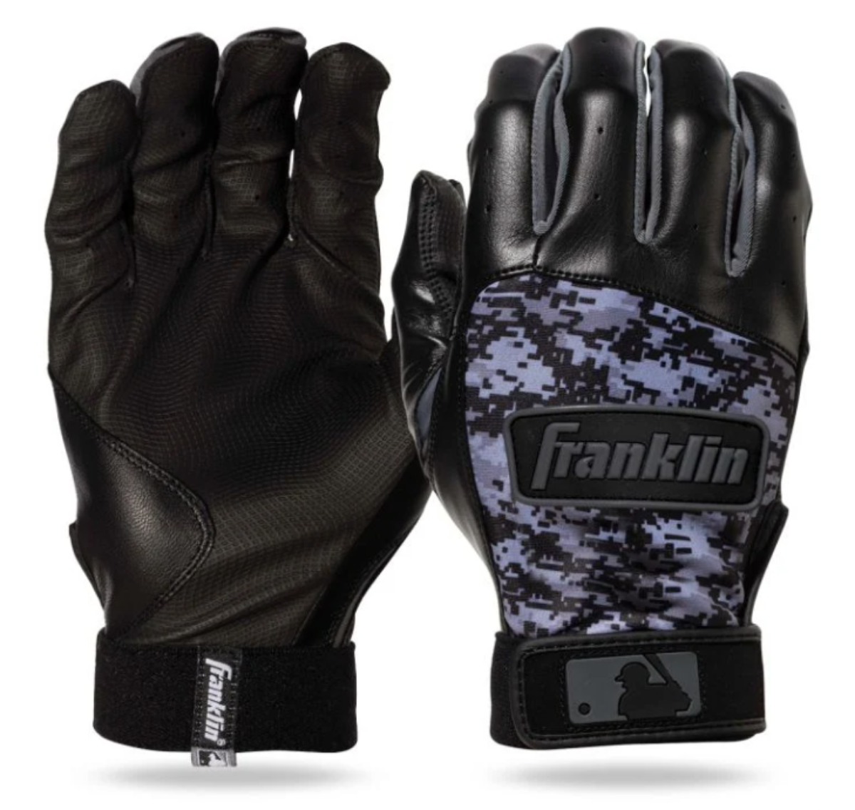 YOUTH - Franklin Digitek Batting Glove - Black / Camo product image 1, provided for visual reference and product detail
