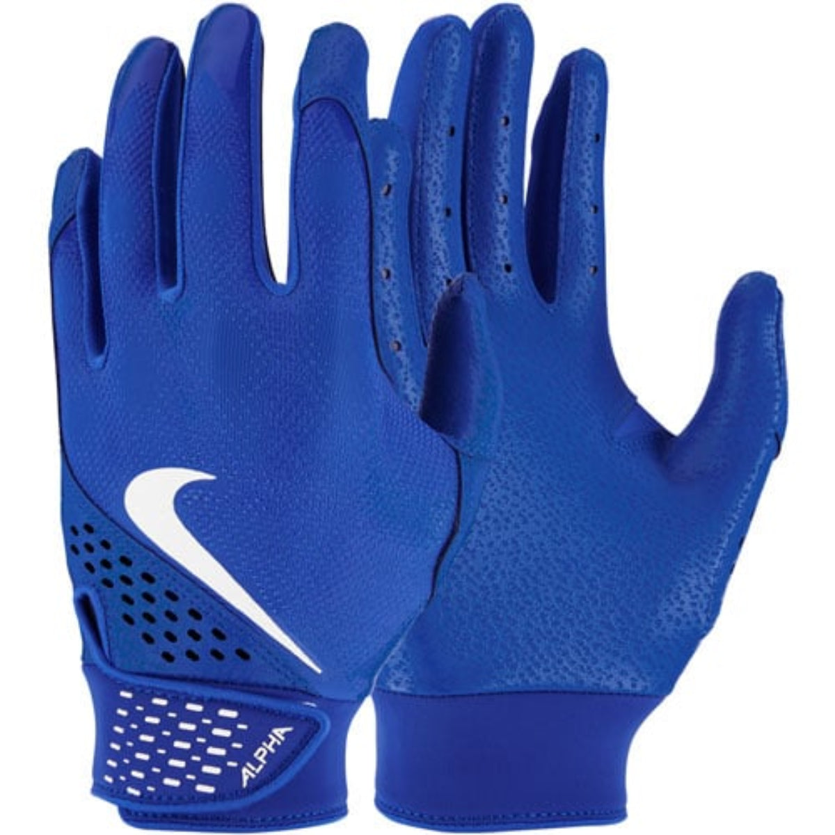 Nike Alpha Youth Batting Gloves – Black & Silver Baseball & Softball Gloves product image 2, provided for visual reference