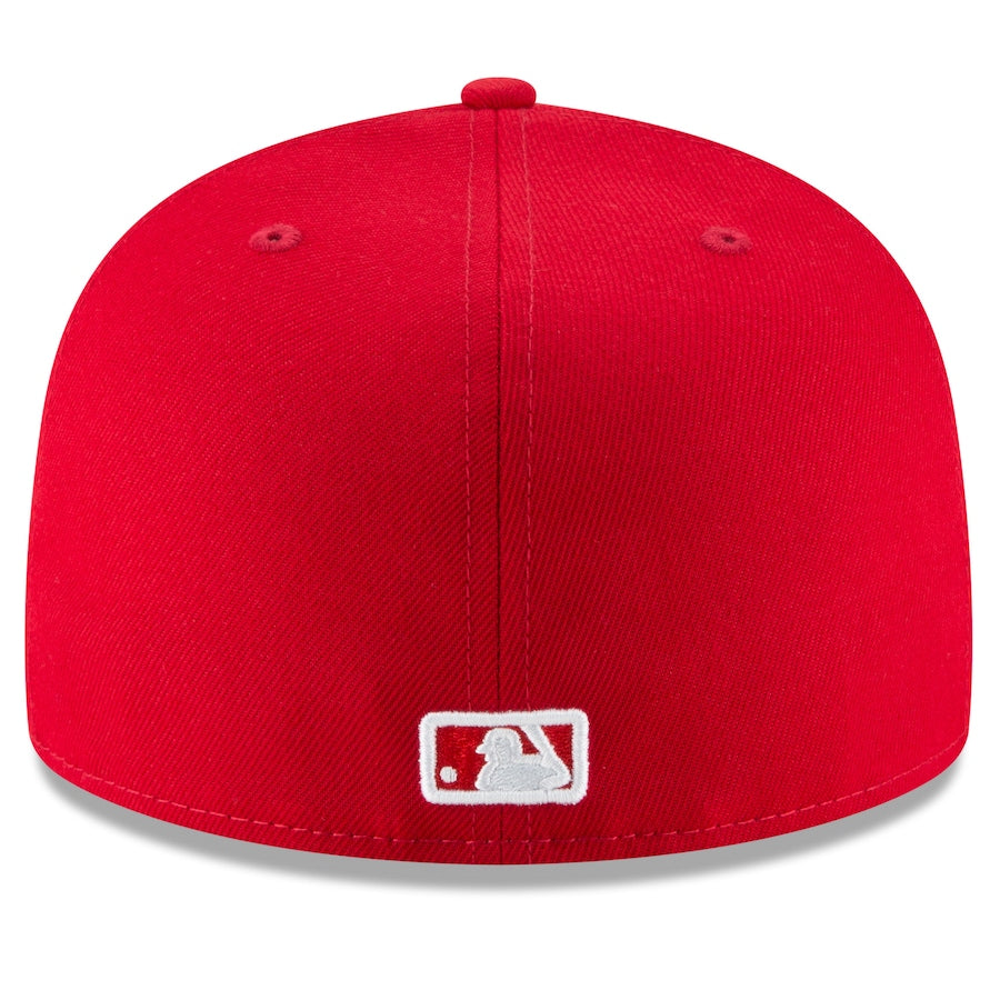 New Era 59FIFTY New York Yankees Fitted Hat Scarlet Red product image 3, provided for visual reference and product detail