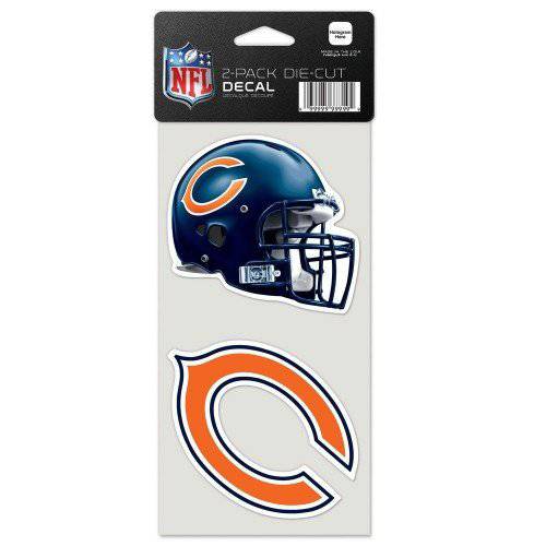 CHICAGO BEARS Perfect Cut Decal Set Of Two 4" x 4" product image 1, provided for visual reference and product detail review