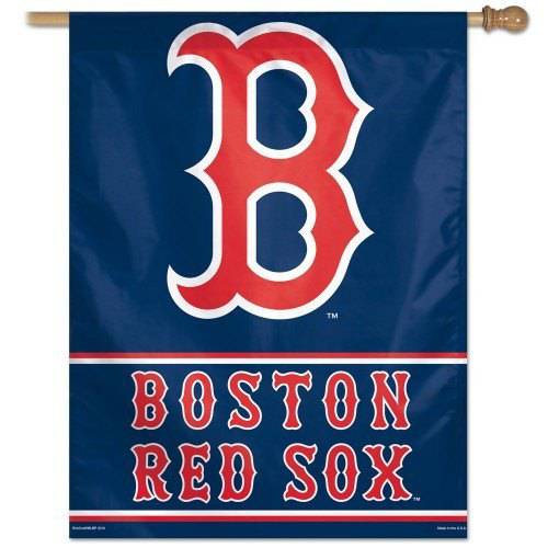 Boston Red Sox Vertical Flag 27" x 37" product image 1, provided for visual reference and product detail review