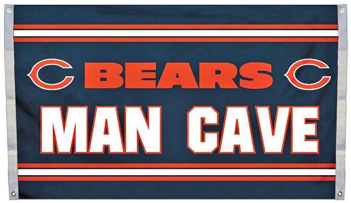 Chicago Bears NFL Football 3 ft x 5 ft Man Cave Flag product image 1, provided for visual reference and product detail review