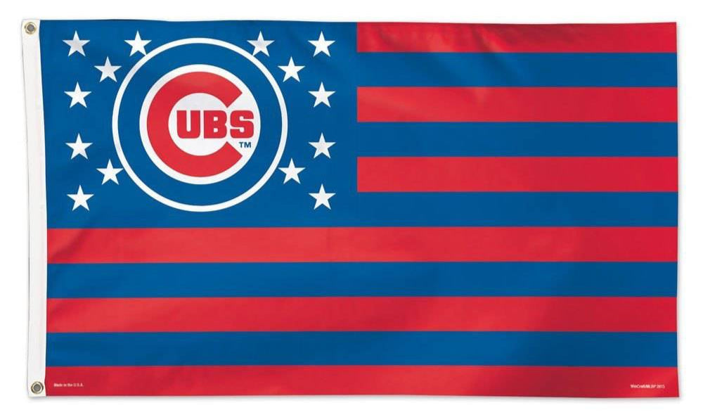 Chicago Cubs / Stars and Stripes Flag - Deluxe 3' X 5' product image 1, provided for visual reference and product detail