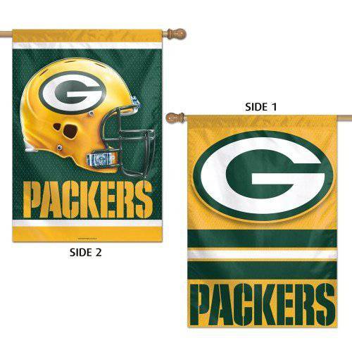 Green Bay Packers Vertical Flag 2 Sided 28" X 40" product image 1, provided for visual reference and product detail review