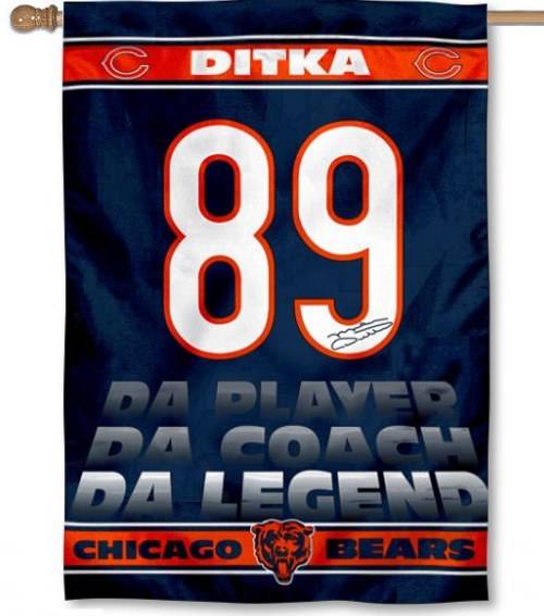 Mike Ditka Chicago Bears 1 Sided House Flag product image 1, provided for visual reference and product detail review