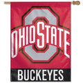 Ohio State Buckeyes Vertical Flag 28x40 product image 1, provided for visual reference and product detail review