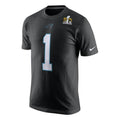 Carolina Panthers Mens Nike Cam Newton Name and Number SB50 T-Shirt product image 1, provided for visual reference and