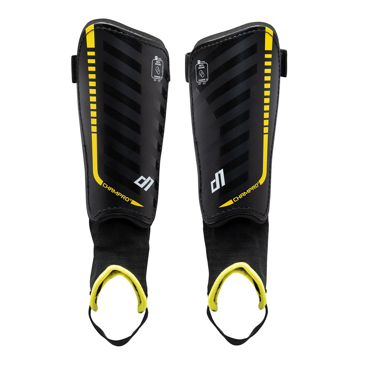 CHAMPRO D1 Soccer Shin Guards – EVA Backing, Removable Ankle Guards, NOCSAE & NFHS | A7D product image 1, provided for