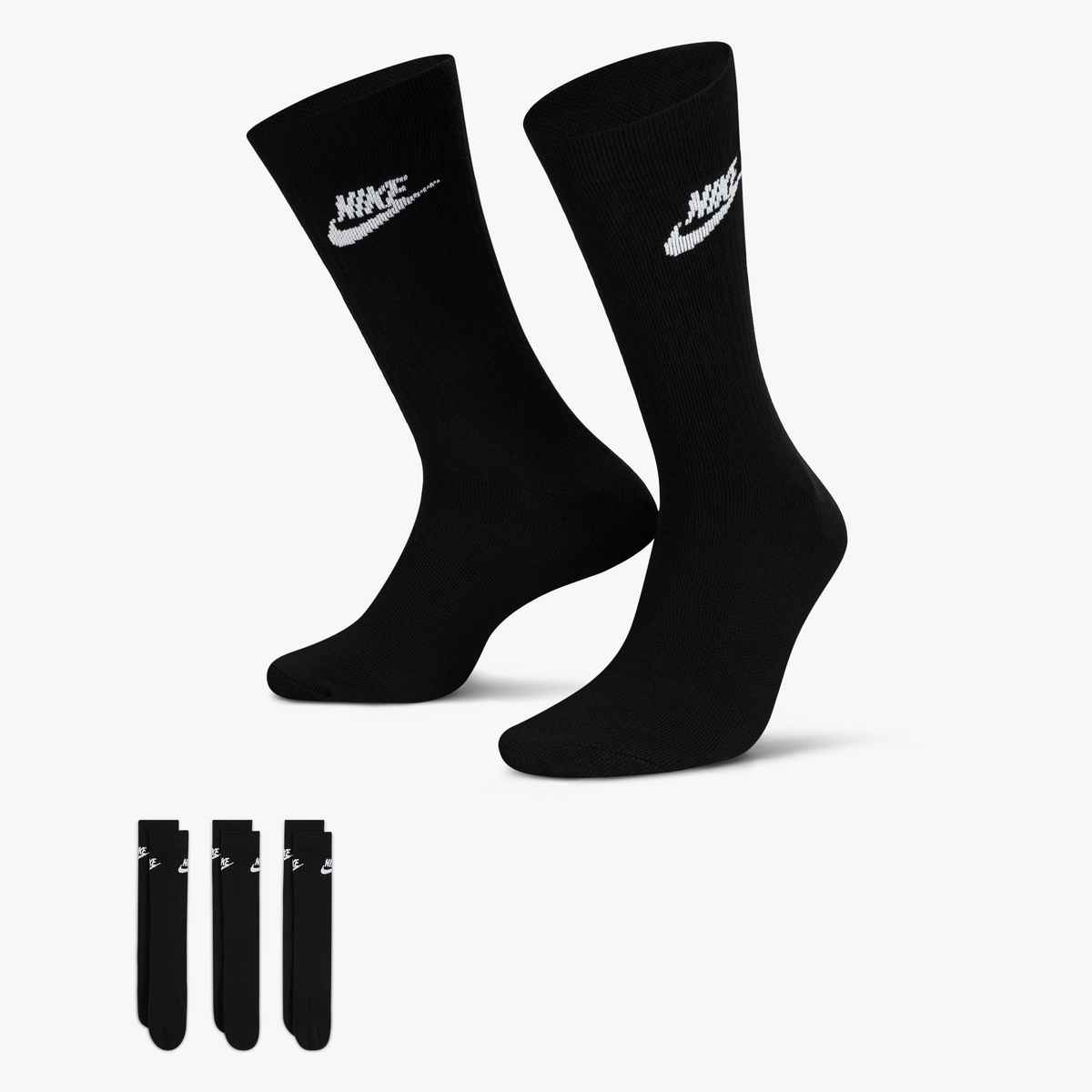 Nike Sportswear Everyday Essential Crew Socks 3-Pack product image 2, provided for visual reference and product detail review